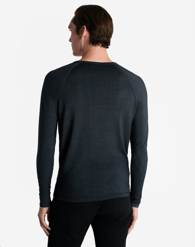DUNHILL GARMENT DYE LONG SLEEVE CREW JUMPERS Man e