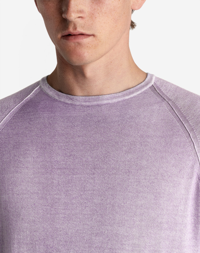 DUNHILL GARMENT DYE LONG SLEEVE CREW JUMPERS Man a