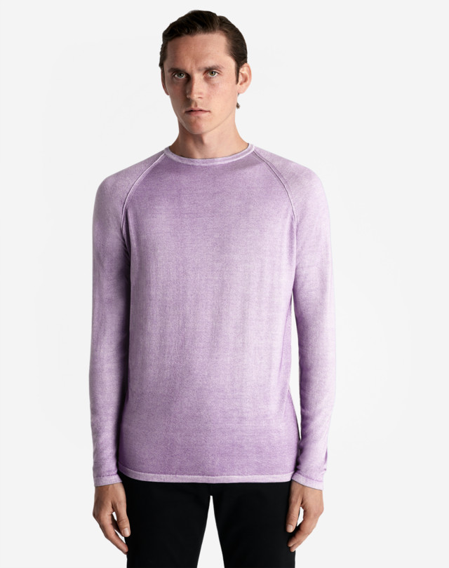 DUNHILL GARMENT DYE LONG SLEEVE CREW JUMPERS Man d