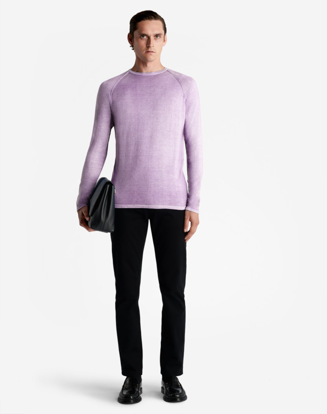 DUNHILL GARMENT DYE LONG SLEEVE CREW JUMPERS Man r