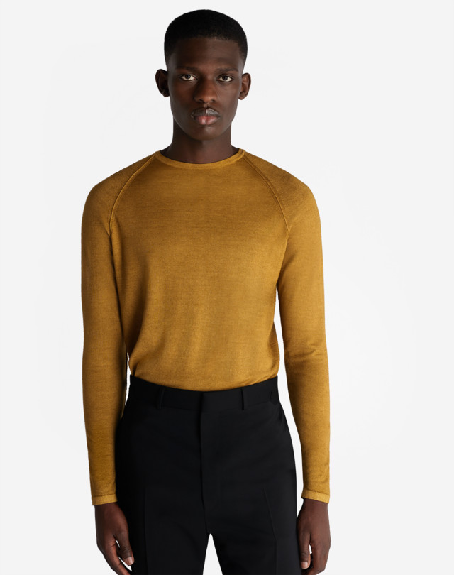 DUNHILL GARMENT DYE LONG SLEEVE CREW JUMPERS Man d