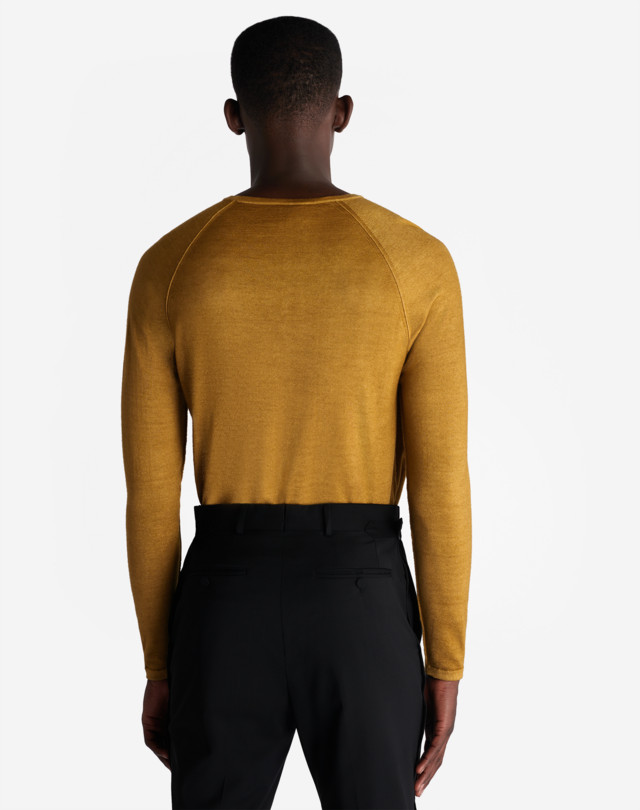 DUNHILL GARMENT DYE LONG SLEEVE CREW JUMPERS Man e