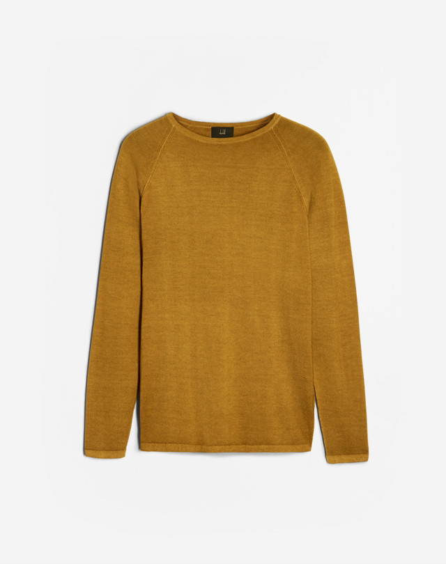 DUNHILL Garment Dye Long Sleeve Crew JUMPERS Man f