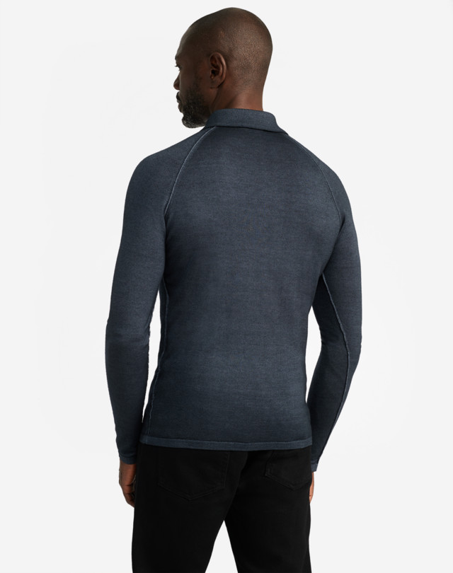 DUNHILL GARMENT DYE LONG SLEEVE POLO POLOS Man d