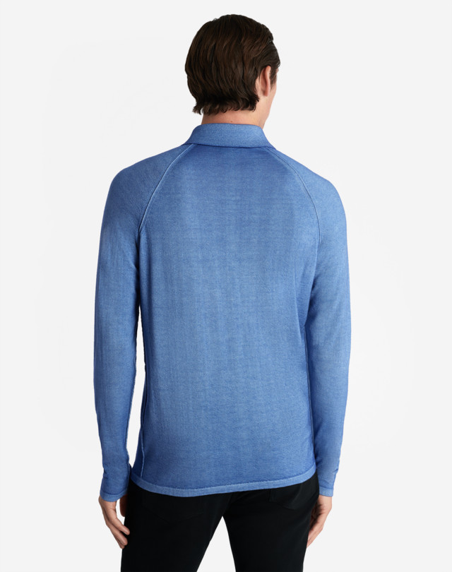 DUNHILL GARMENT DYE LONG SLEEVE POLO POLOS Man e