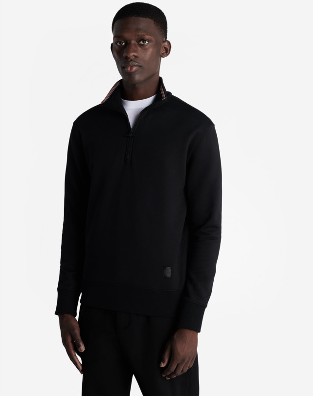 DUNHILL TIPPING 1/4 ZIP SWEATSHIRT SWEAT-SHIRTS Man d