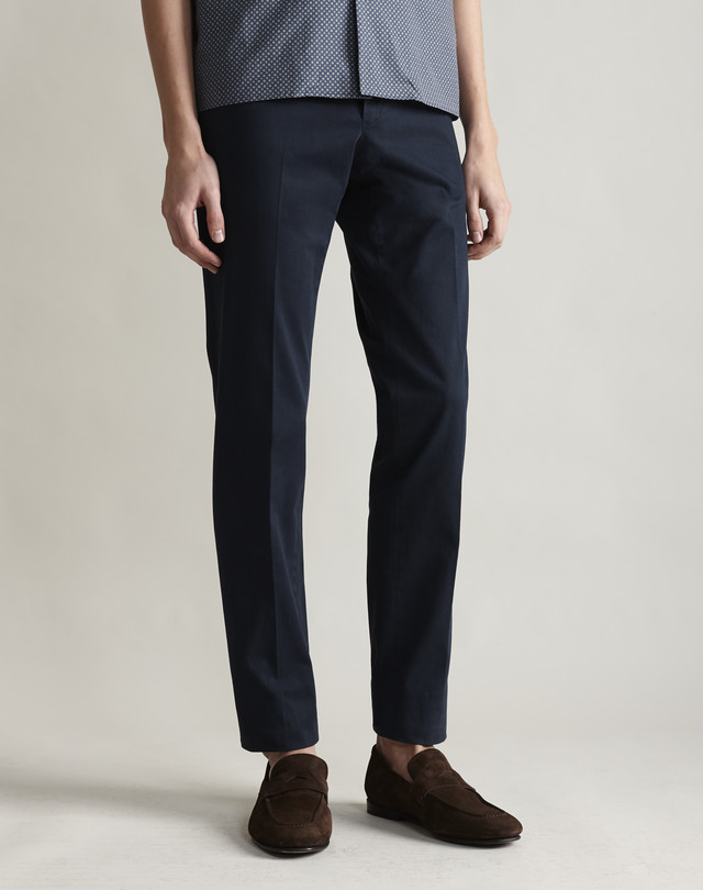 DUNHILL Kensington Fit Cotton Trousers FORMAL TROUSERS Man f