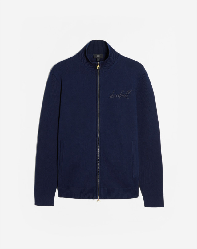 DUNHILL 1921 SCRIPT LOGO ZIP THROUGH JUMPERS Man f