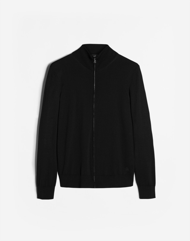 DUNHILL Pullover in lana merino con zip KNITTED ZIP THROUGH Uomo f