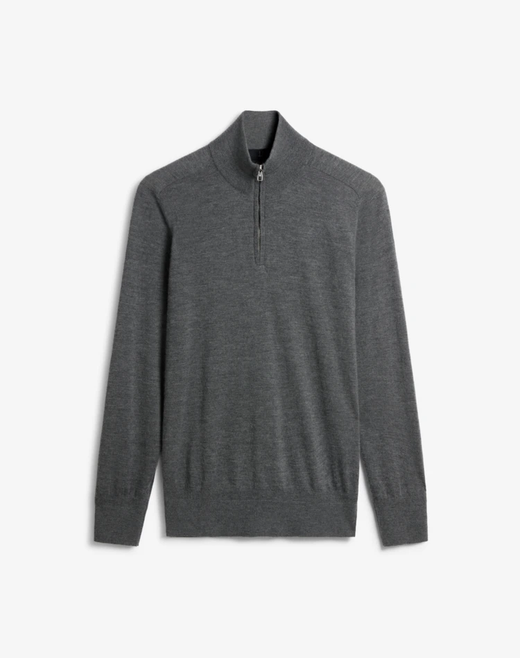 DUNHILL KNITTED ZIP THROUGH メンズ スーパーファイン カシミア 1/4 ジップ ジャンパー f