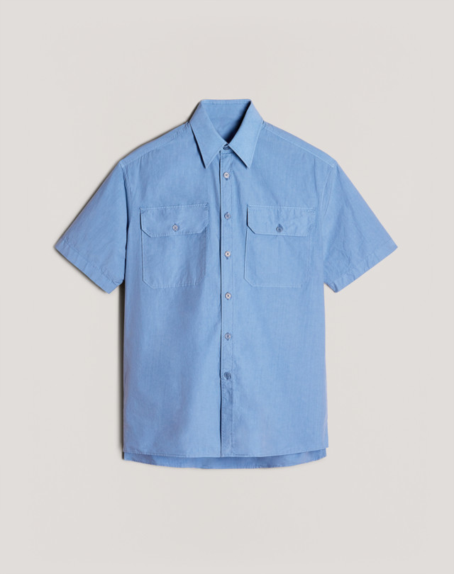 DUNHILL COTTON SHORT SLEEVE MILITARY SHIRT SHORT SLEEVE CASUAL SHIRTS Man f