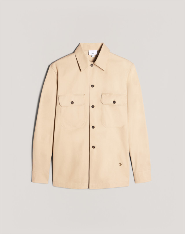 メンズ ベージュ コットンツイル オーバーシャツ Dunhill Jp オンラインストア