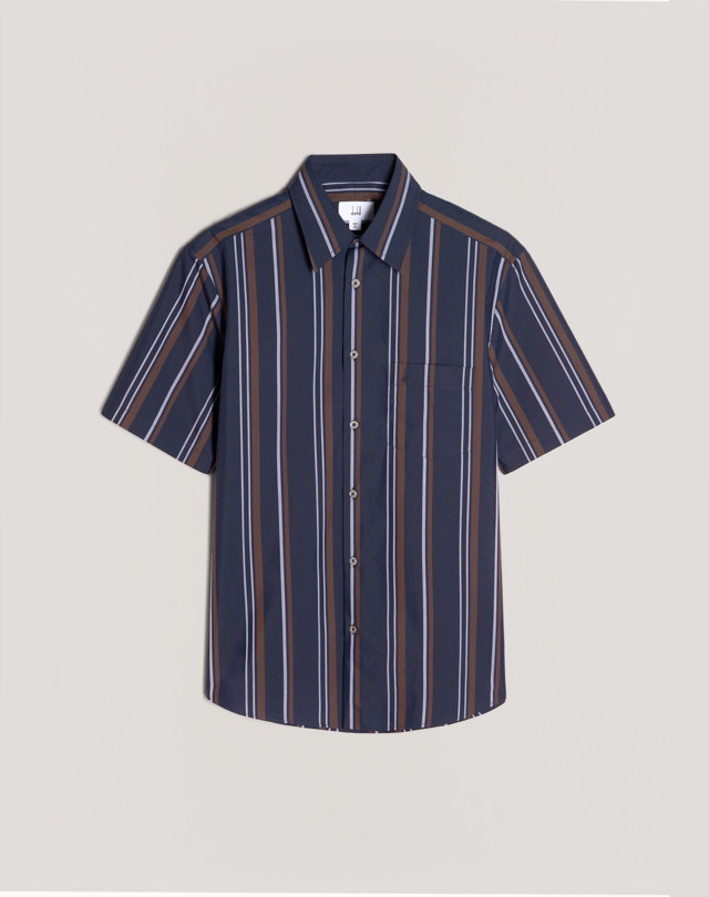 DUNHILL CHEMISE À MANCHES COURTES RAYÉE EN COTON CHEMISES MANCHES COURTES Homme f