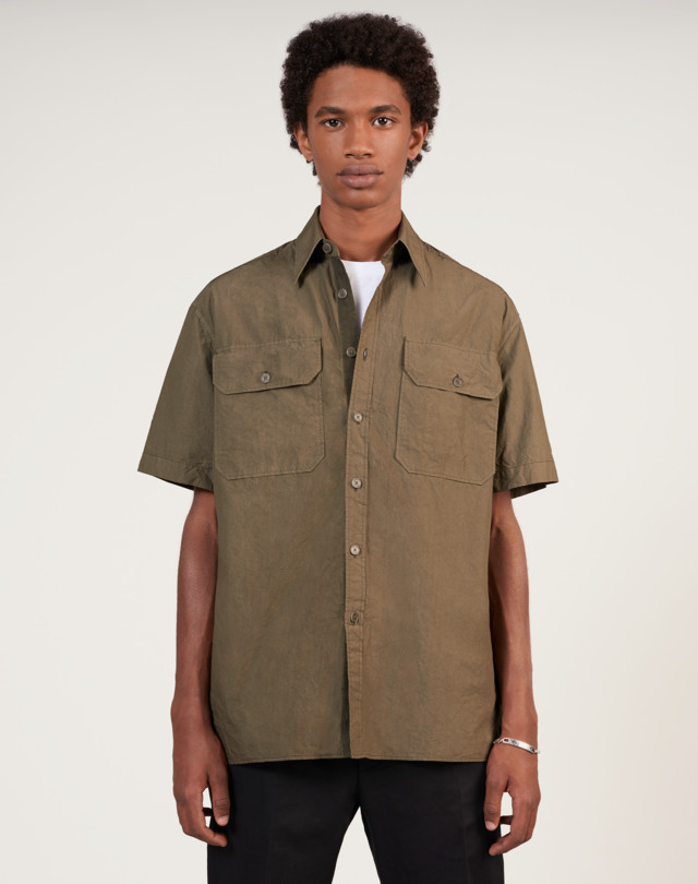 Men's COTTON SHORT SLEEVE MILITARY SHIRT | dunhill US Online Store