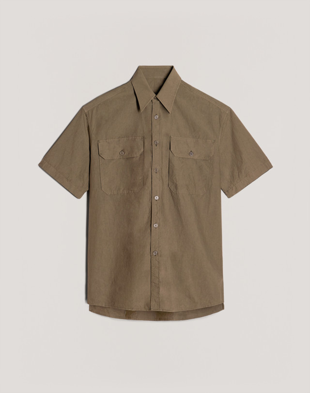 DUNHILL COTTON SHORT SLEEVE MILITARY SHIRT SHORT SLEEVE CASUAL SHIRTS Man f