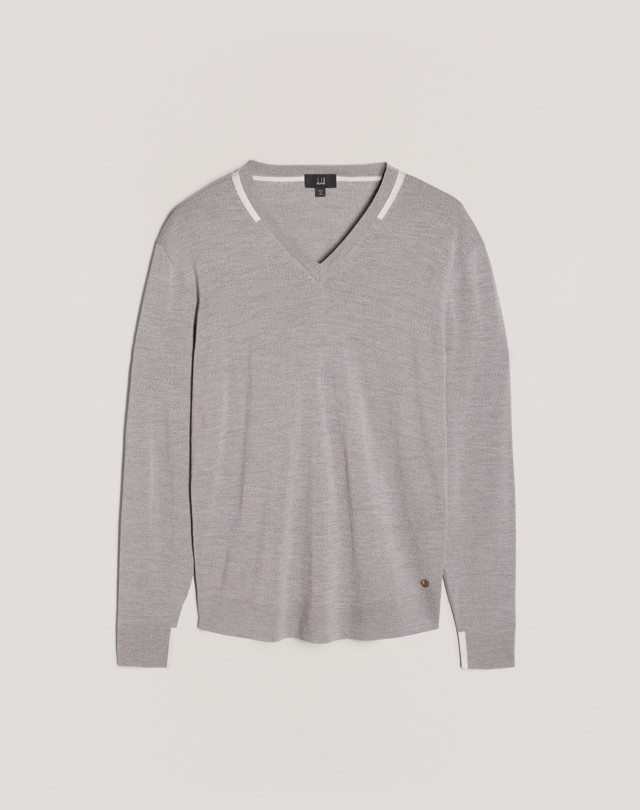 DUNHILL SILK CONTRAST EDGE JUMPER JUMPERS Man f