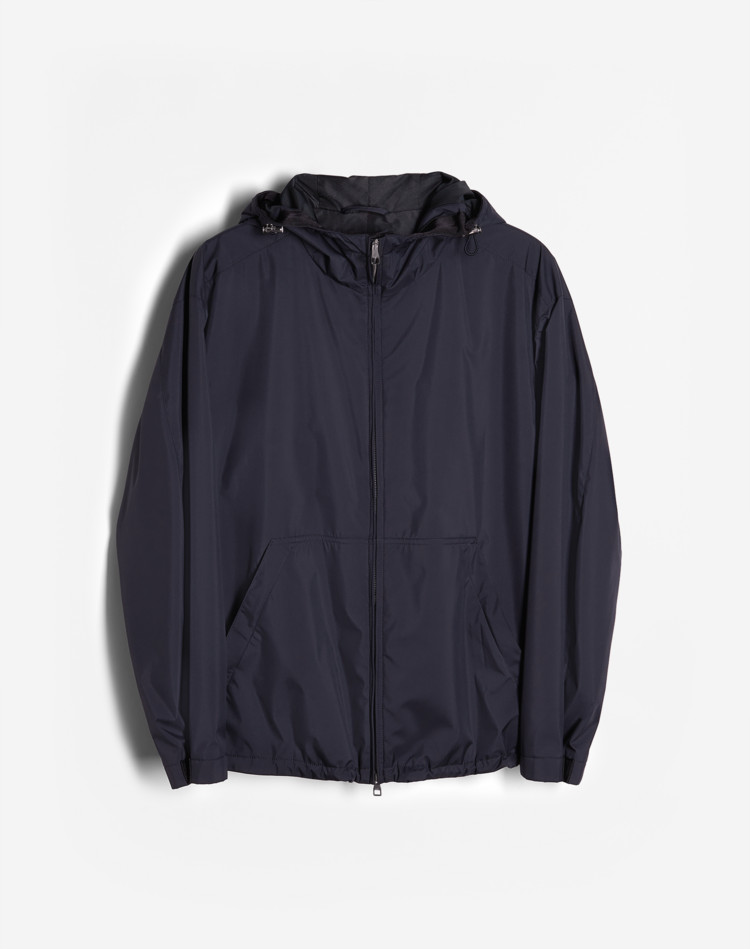 Men's Dark Navy Lightweight Silk Harrington Jacket | dunhill US Online ...