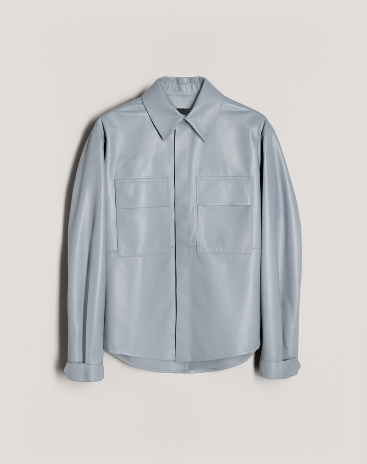 LEATHER CADET SHIRT DUNHILL LEATHER JACKETS Man LEATHER CADET SHIRT f
