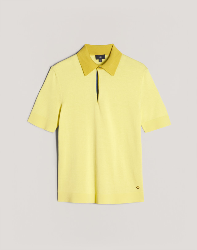 DUNHILL CONTRAST PLACKET POLO JUMPERS Man f