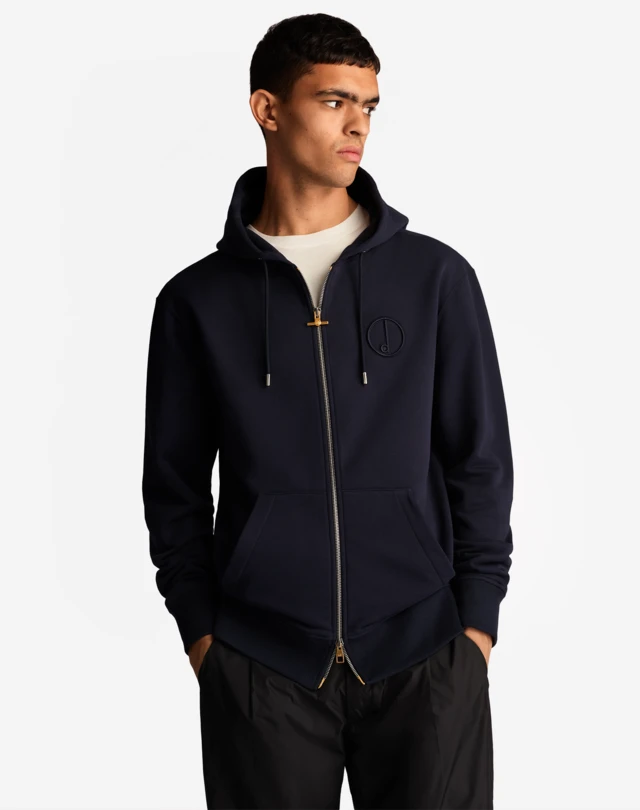 DUNHILL D ZIP-THROUGH HOODIE
 SWEATSHIRTS Man d