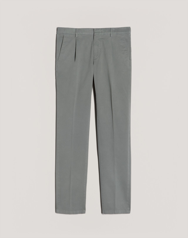 DUNHILL COTTON STRETCH GARMENT DYE SINGLE PLEAT CHINO CHINOS Man b