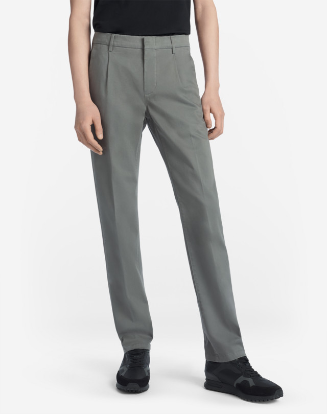 DUNHILL COTTON STRETCH GARMENT DYE SINGLE PLEAT CHINO CHINOS Man d