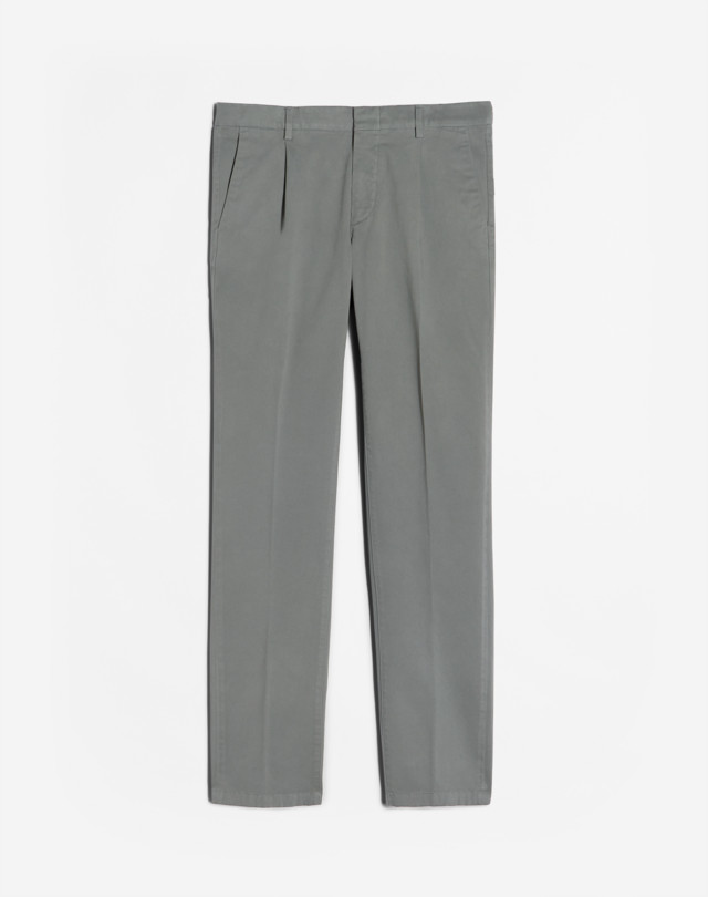 DUNHILL Stückgefärbte Chino Aus Baumwoll-Stretch Mit Bundfalte CHINO-HOSE Herren f