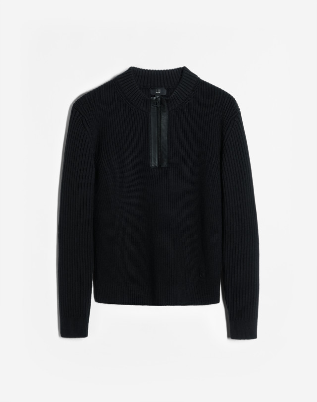 DUNHILL PULLOVER A COSTE CON MEZZA ZIP MAGLIONI Uomo f
