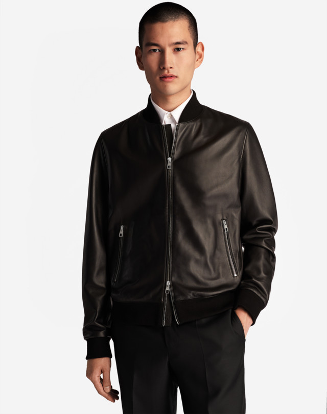 DUNHILL LEATHER BOMBER LEATHER BOMBERS Man d