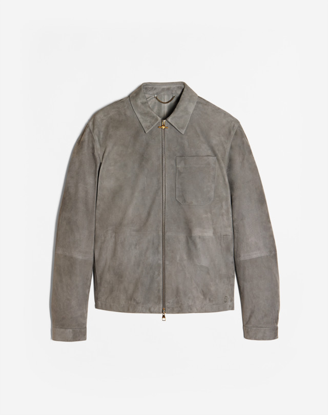 DUNHILL SUEDE ZIP SHIRT JACKET LEATHER JACKETS Man f