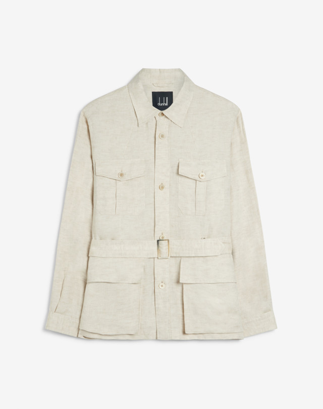 DUNHILL Linen Hopsack Officers Jacket JACKETS Man f