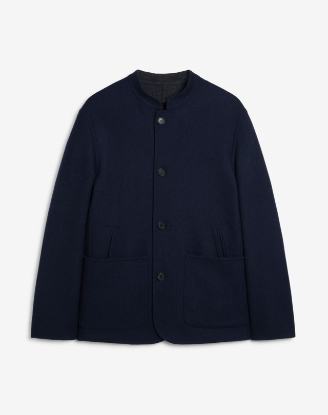 DUNHILL Wool Herringbone Reversible Double Face Driving Jacket JACKETS Man f