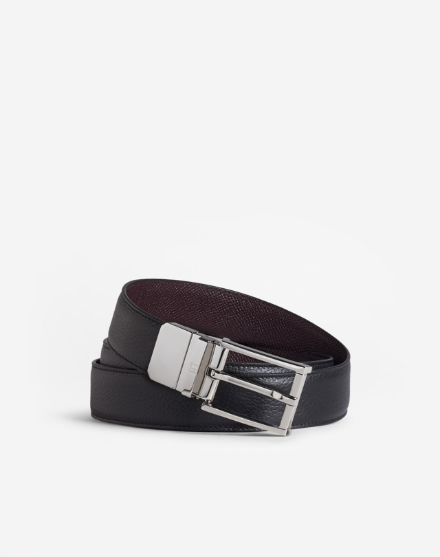 DUNHILL Reversible 30mm Classic Rectangular Buckle Grain Leather Belt BELTS Man f