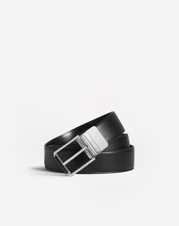 Reversible 35mm Roller Insert Buckle Grain Leather Belt DUNHILL BELTS Man Reversible 35mm Roller Insert Buckle Grain Leather Belt f