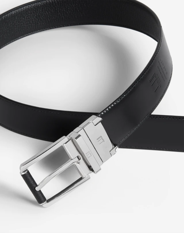 DUNHILL Reversible 35mm Roller Insert Buckle Grain Leather Belt BELTS Man e