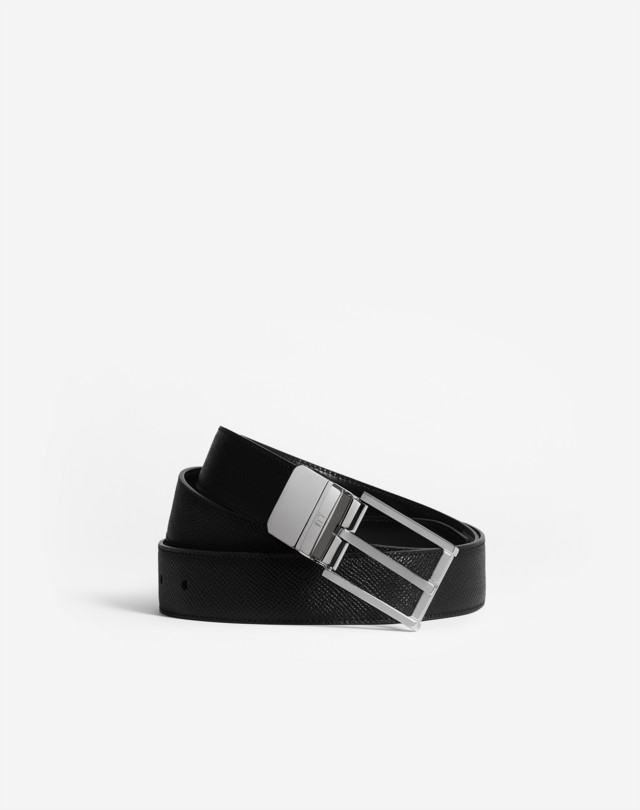 BURBERRY Reversible Check And Leather Belt