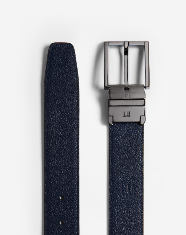 DUNHILL REVERSIBLE 35MM CLASSIC RECTANGULAR BUCKLE BELGRAVE LEATHER BELT BELTS Man d