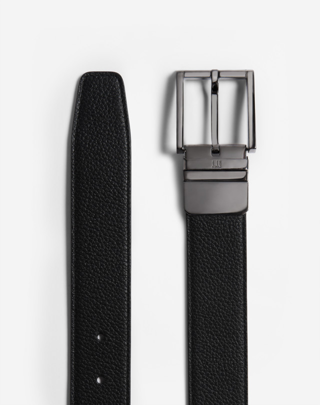 DUNHILL REVERSIBLE 35MM CLASSIC RECTANGULAR BUCKLE BELGRAVE LEATHER BELT BELTS Man r