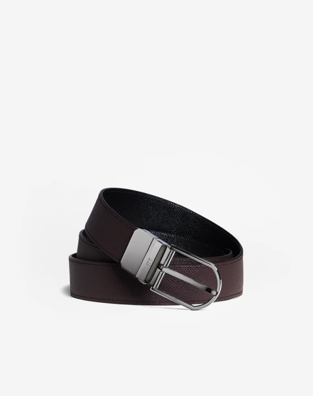 DUNHILL Reversible 35mm Rounded Slim Buckle Cadogan Leather Belt BELTS Man f