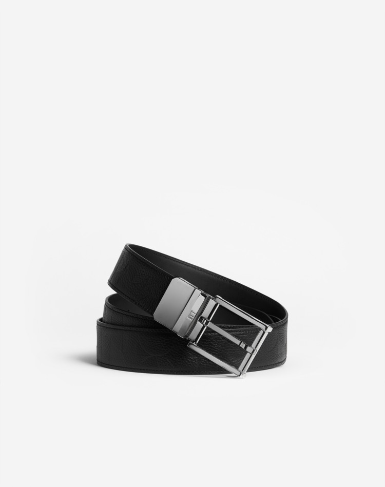 Reversible 35mm Classic Rectangular Buckle Belgrave Optical Leather Belt DUNHILL BELTS Man Reversible 35mm Classic Rectangular Buckle Belgrave Optical Leather Belt f