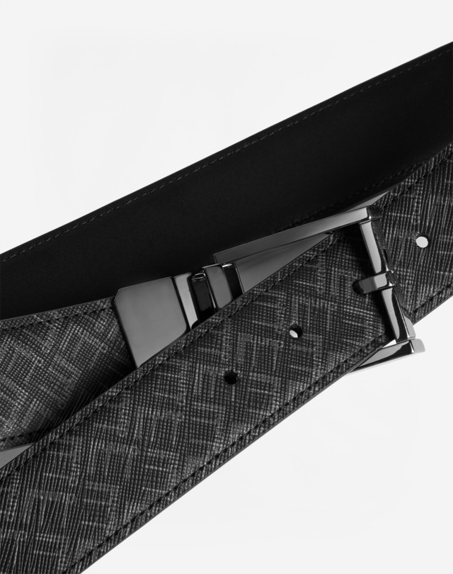 DUNHILL REVERSIBLE 35MM CLASSIC RECTANGULAR BUCKLE SIGNATURE CANVAS BELT BELTS Man e