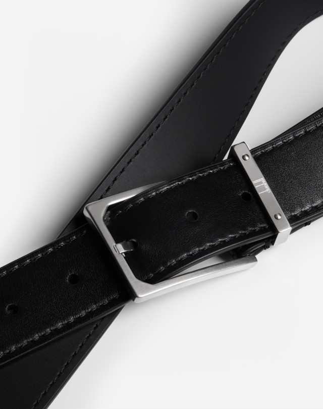 DUNHILL LOCK 직사각 버클 스무스 가죽 벨트 35MM 벨트 남성 e