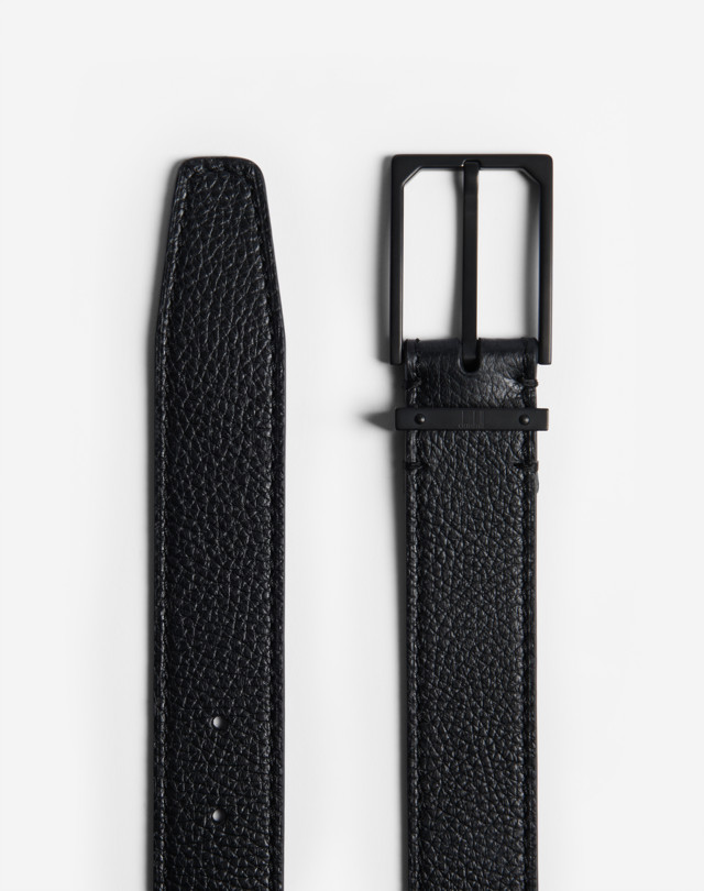 DUNHILL 35MM LOCK RECTANGULAR BUCKLE GRAINED LEATHER BELT BELTS Man r