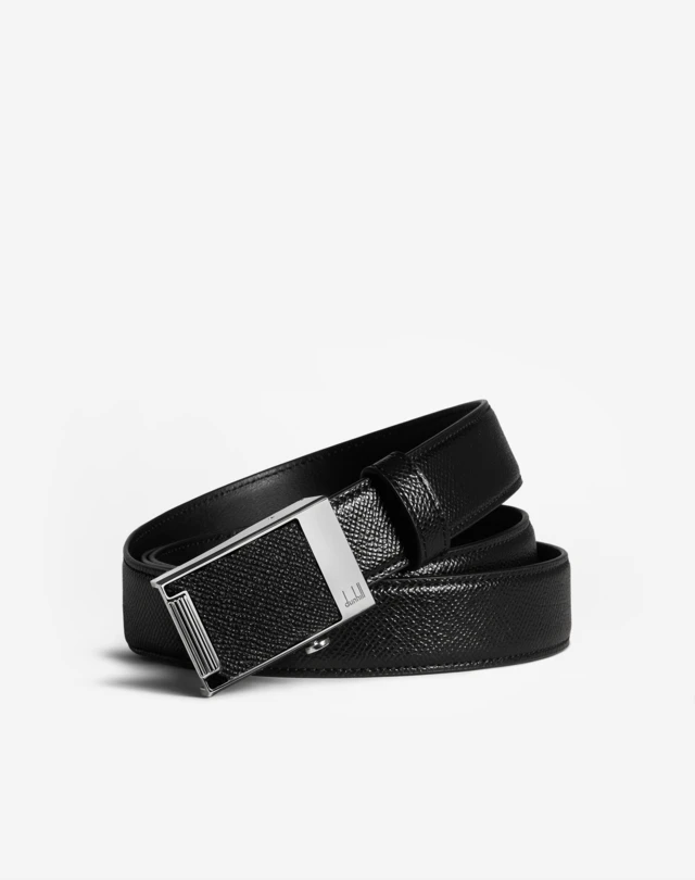 Men's Black 30MM AUTOMATIC ROLLER BUCKLE CADOGAN LEATHER BELT | dunhill ...