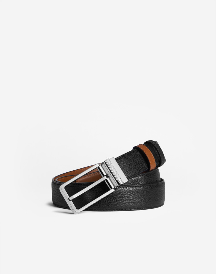 DUNHILL BELTS Man 30mm Reversible Roller Buckle Grain Leather Belt f