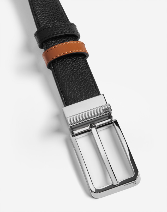 DUNHILL REVERSIBLE 30MM ROUNDED ROLLER BUCKLE GRAIN LEATHER BELT BELTS Man e
