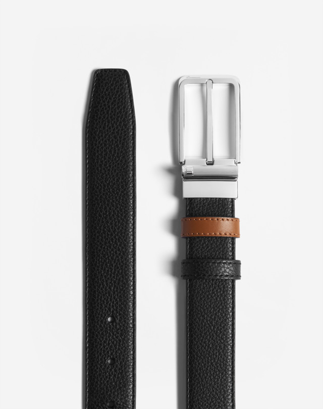DUNHILL REVERSIBLE 30MM ROUNDED ROLLER BUCKLE GRAIN LEATHER BELT BELTS Man r