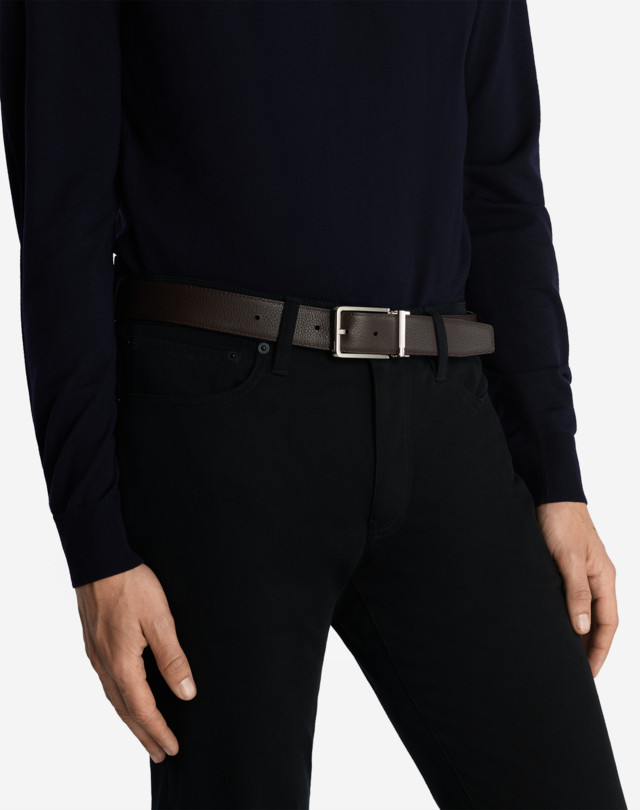 DUNHILL REVERSIBLE 35MM ROUNDED ROLLER BUCKLE CADOGAN LEATHER BELT BELTS Man h