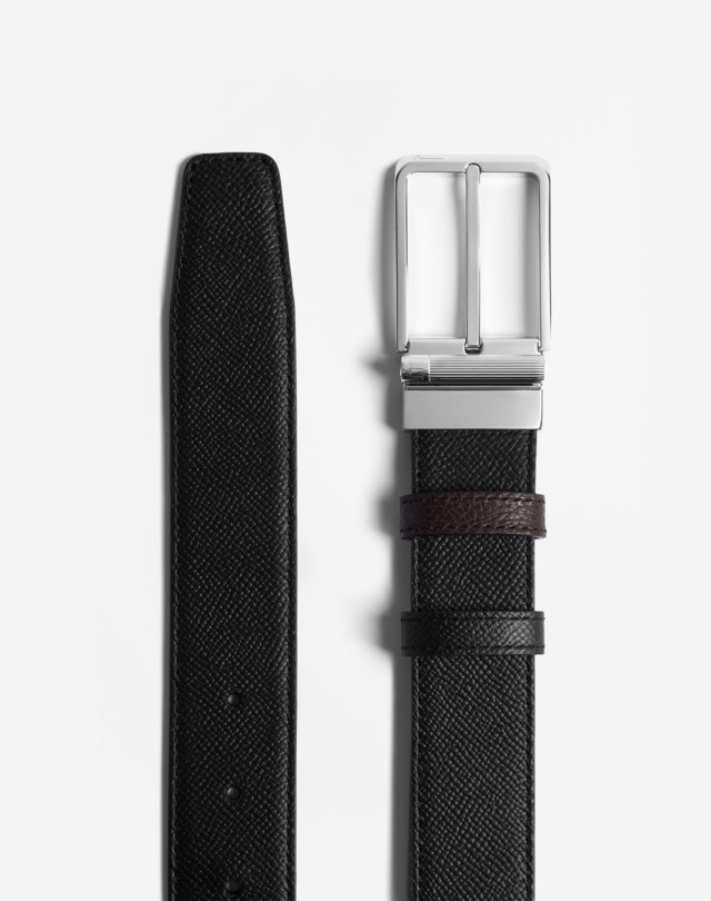 DUNHILL REVERSIBLE 35MM ROUNDED ROLLER BUCKLE CADOGAN LEATHER BELT BELTS Man r