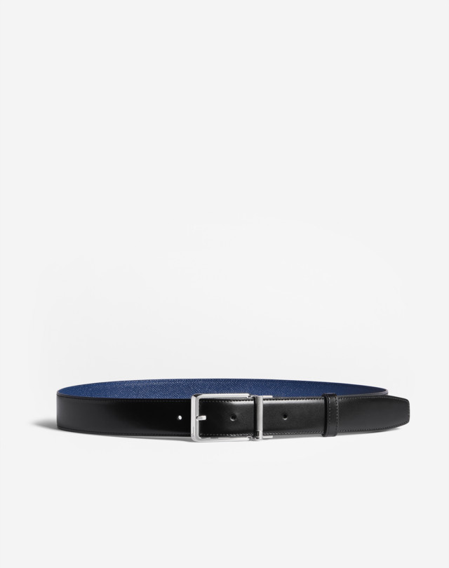 DUNHILL REVERSIBLE 35MM ROUNDED ROLLER BUCKLE SMOOTH LEATHER BELT BELTS Man a